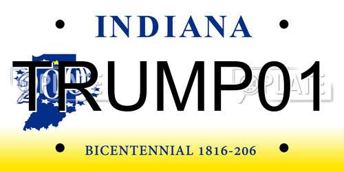 TRUMP01 Indiana License Plate