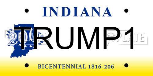 TRUMP1 Indiana License Plate