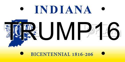 TRUMP16 Indiana License Plate