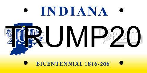 TRUMP20 Indiana License Plate