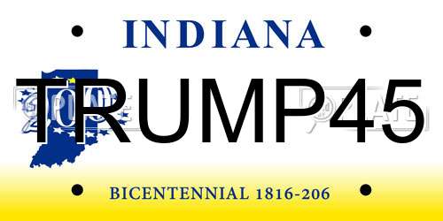 TRUMP45 Indiana License Plate