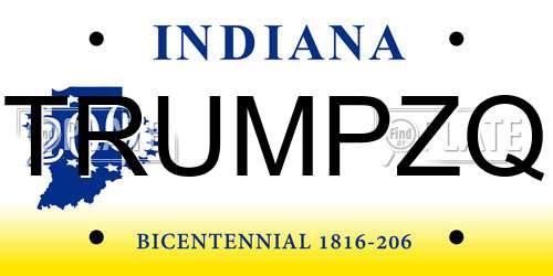 TRUMPZQ Indiana License Plate