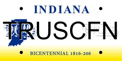 TRUSCFN Indiana License Plate