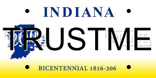 TRUSTME Indiana License Plate