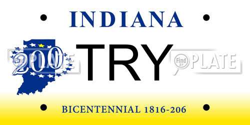 TRY Indiana License Plate