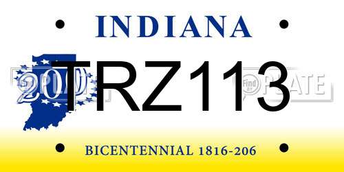 TRZ113 Indiana License Plate