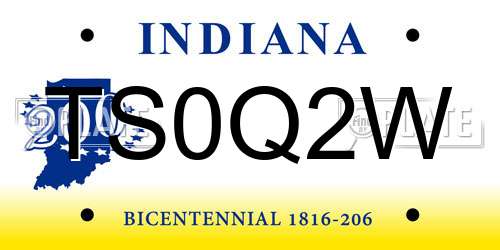 TS0Q2W Indiana License Plate