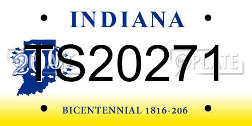 TS20271 Indiana License Plate