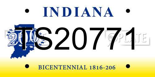 TS20771 Indiana License Plate