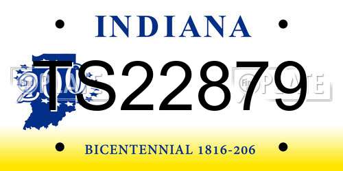 TS22879 Indiana License Plate