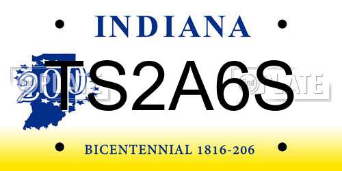 TS2A6S Indiana License Plate
