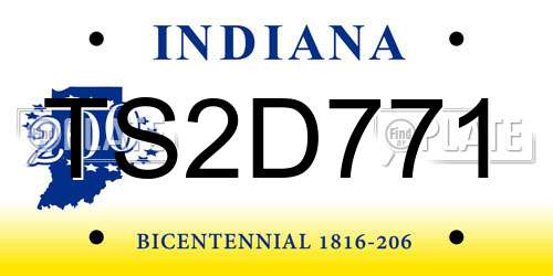 TS2D771 Indiana License Plate