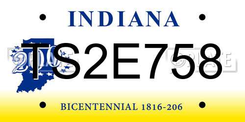 TS2E758 Indiana License Plate