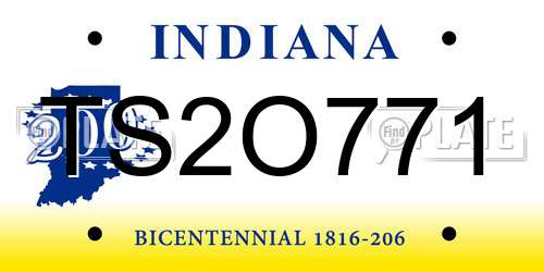 TS2O771 Indiana License Plate