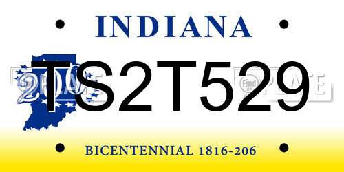 TS2T529 Indiana License Plate