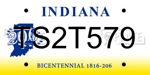 TS2T579 Indiana License Plate