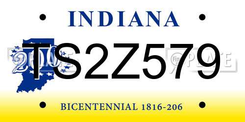 TS2Z579 Indiana License Plate
