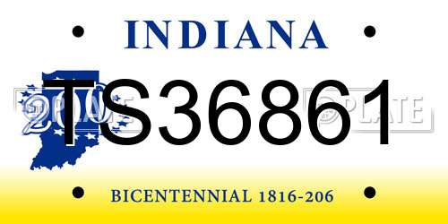 TS36861 Indiana License Plate