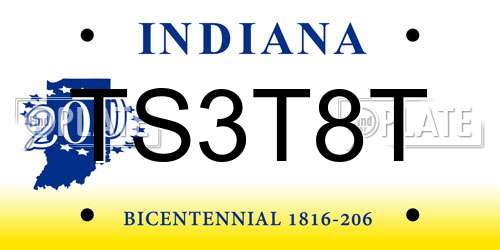 TS3T8T Indiana License Plate