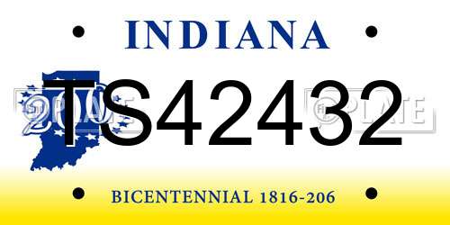 TS42432 Indiana License Plate