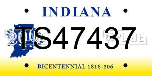 TS47437 Indiana License Plate