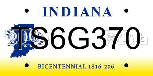 TS6G370 Indiana License Plate