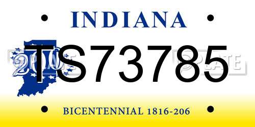 TS73785 Indiana License Plate
