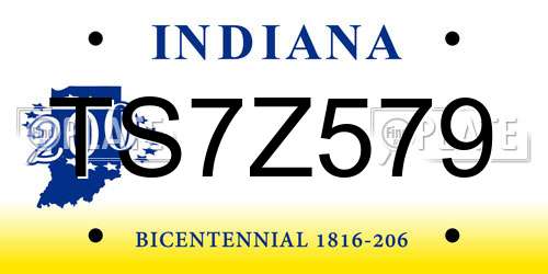 TS7Z579 Indiana License Plate