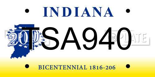 TSA940 Indiana License Plate