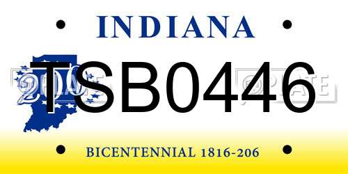 TSB0446 Indiana License Plate