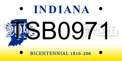 TSB0971 Indiana License Plate