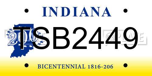 TSB2449 Indiana License Plate