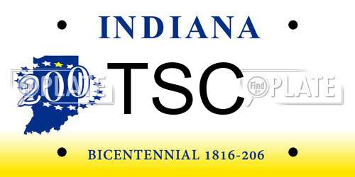 TSC Indiana License Plate