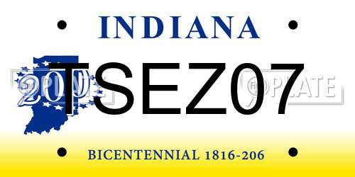 TSEZ07 Indiana License Plate