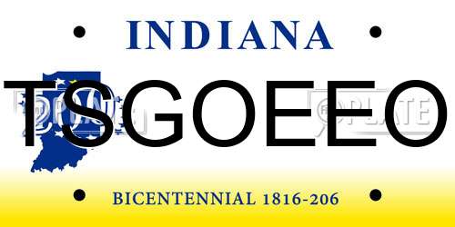 TSGOEEO Indiana License Plate