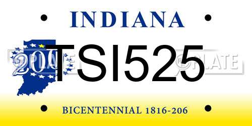TSI525 Indiana License Plate