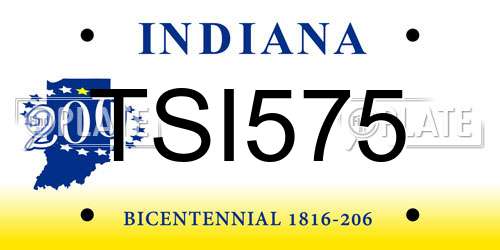 TSI575 Indiana License Plate