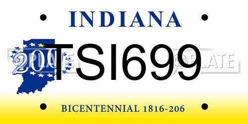 TSI699 Indiana License Plate
