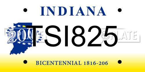 TSI825 Indiana License Plate