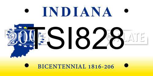 TSI828 Indiana License Plate