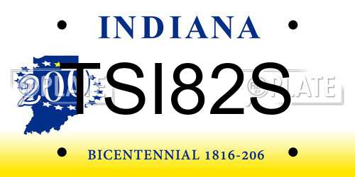 TSI82S Indiana License Plate