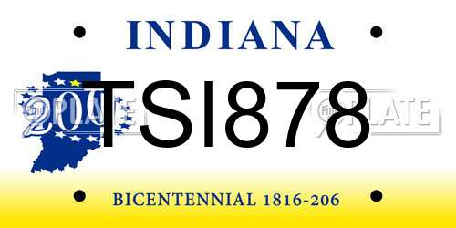 TSI878 Indiana License Plate