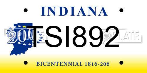 TSI892 Indiana License Plate