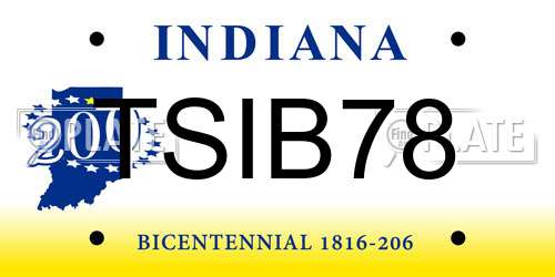 TSIB78 Indiana License Plate