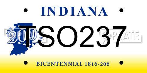 TSO237 Indiana License Plate