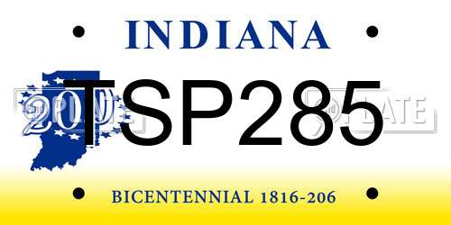 TSP285 Indiana License Plate