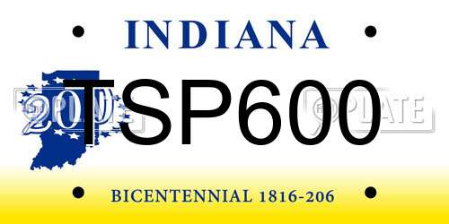TSP600 Indiana License Plate