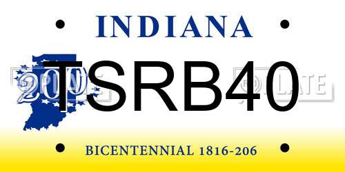 TSRB40 Indiana License Plate
