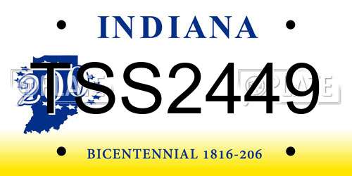 TSS2449 Indiana License Plate