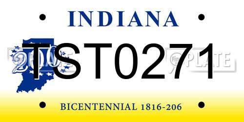 TST0271 Indiana License Plate